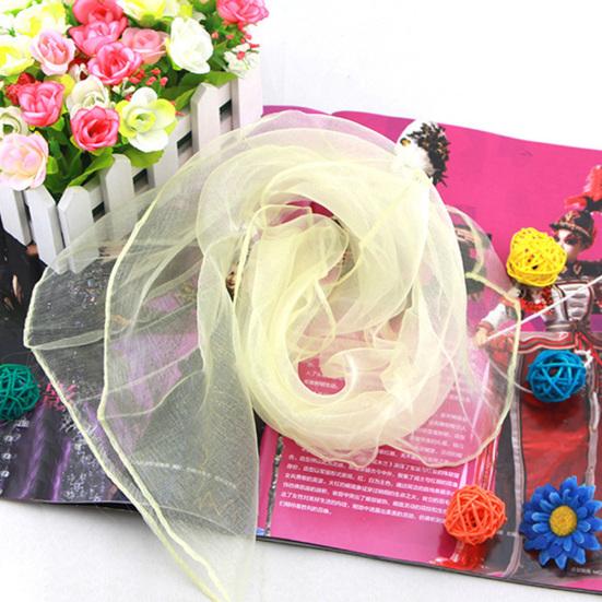 12Pcs Candy Color Square Artificial Silk Dance Scarves Magic Juggling Props