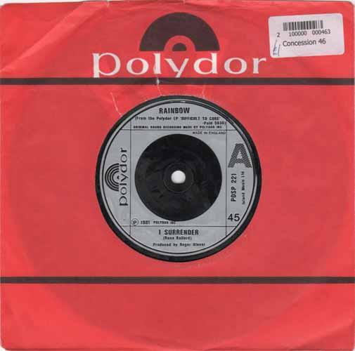

7inch Record RAINBOW - I Surrender POSP221 Polydor 1981 UK Rock Used