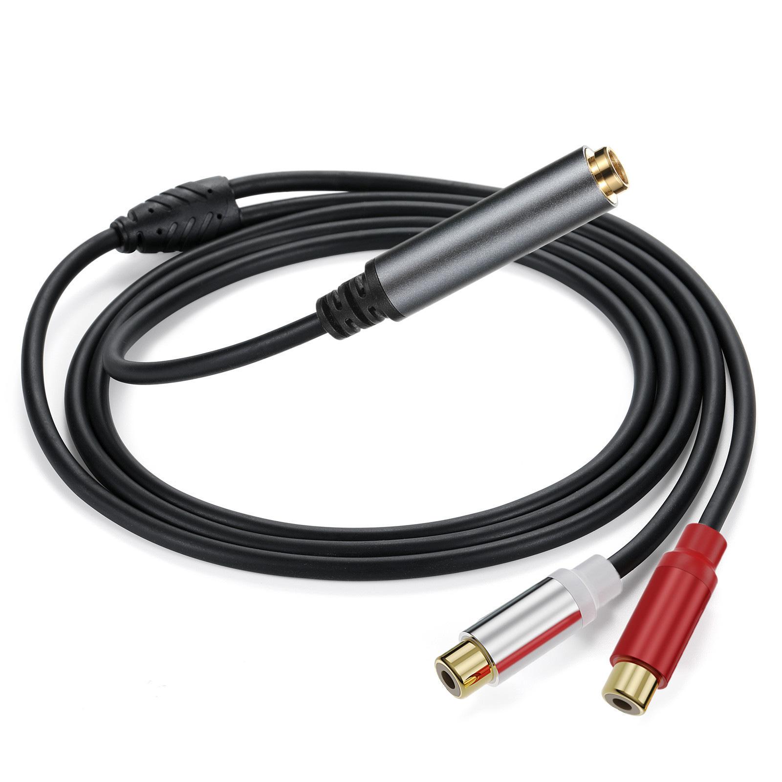 

Stereo 1/4 6.35mm Female Jack to Dual RCA Female Plug Y Splitter Cable Audio Extension Cord Line for Amplifier Mixer B