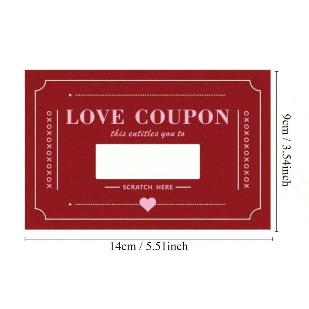 20pcs Lovers Scratch-off Cards Coupon DIY Romantic Valentine's Day Love Game Card Funny Party Game for Adult Wedding Anniversary