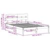 Brown Bed Frame with Headboard 160 X 200 Cm Solid Pine Wood