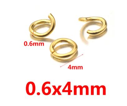 200 Stück/Los Gold Edelstahl Offene Biegeringe Direkt 3/4/5/6/8mm Sprengringe Verbindungsstücke für DIY Schmuckzubehör Herstellung