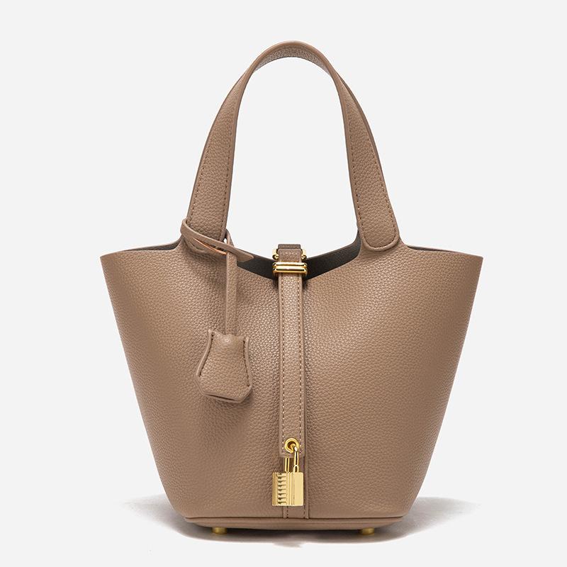 Mode Dames Emmer Tas Designer Luxe Handtassen Hoge Kwaliteit Echt Leer Schoudertas Trend Elegante Crossbody Tas 15x18x18.5cm