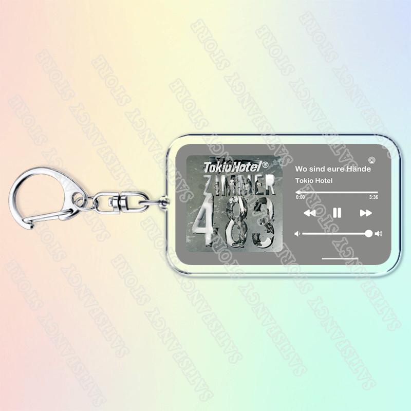 Portachiavi Musicali Tokio Hotel per Donne Accessori Borsa Automatico Schrei Monsoon Tom Bill Kaulitz Canzoni Portachiavi Gioielli Regali per Fan