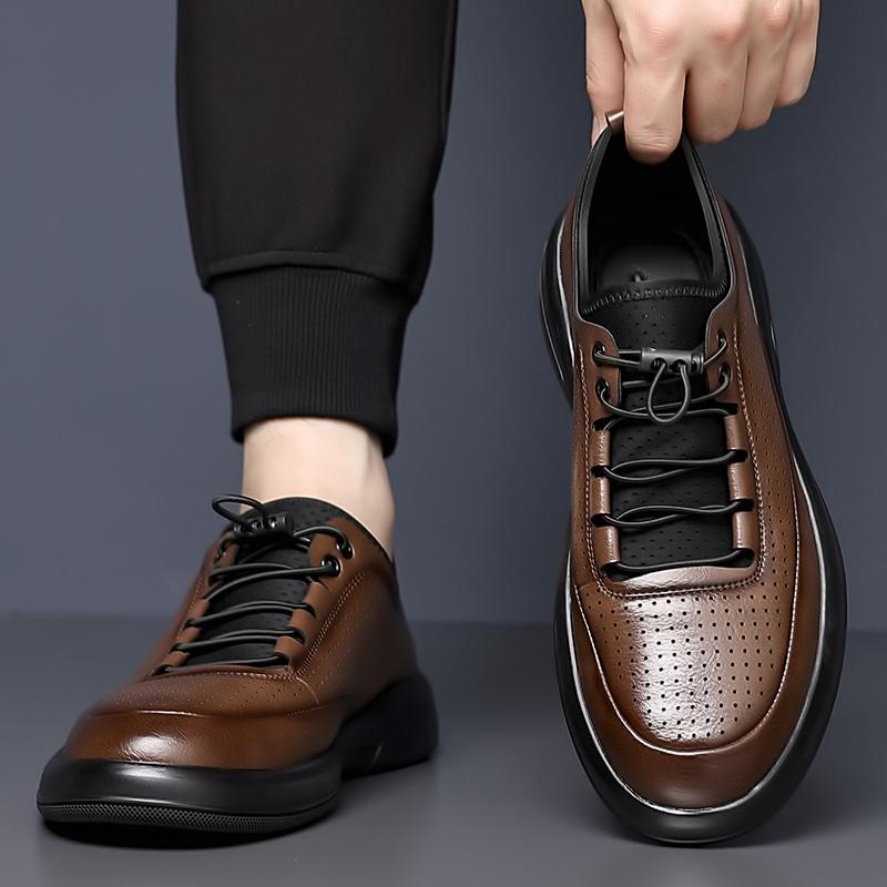 Men's Hollow Leather Shoes Dress Oxford Shoes Classic Lace Up Formal Shoes Wedding Shoes