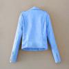 Lapel Long Sleeves Zipper Pocket Women Jacket Fall Winter Solid Color Faux