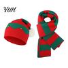 Outdoor Hiking And Travel Wear Christmas Hat Scarf Gloves Set, Knitted Xmas Elf with Jingle Bells, Three Piece Winter Set Pompom Warm for Adults,
