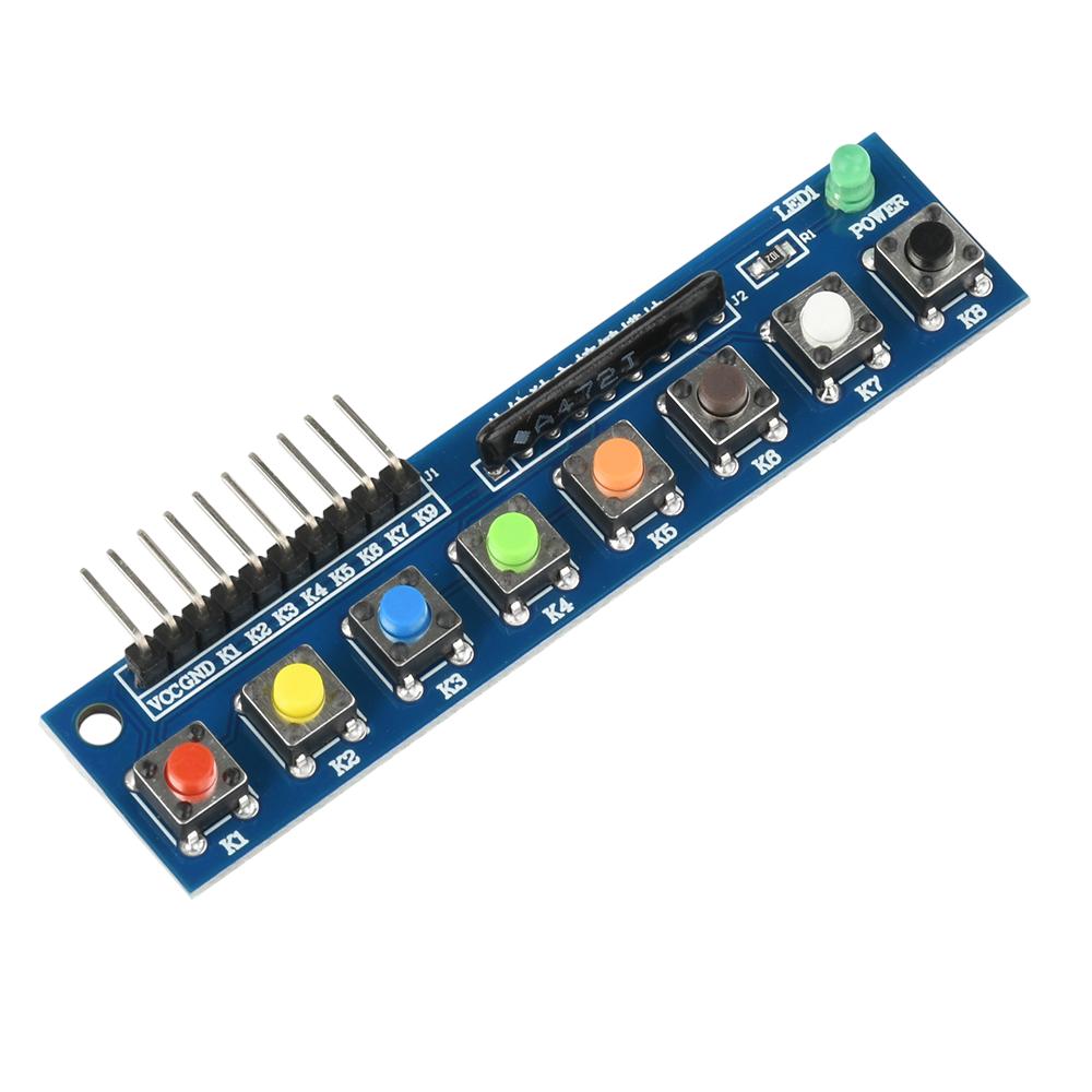 8-Bit Touch Keyboard Module with Green LED Indicator and Digital Signal Output DC 3.3-5V  Game Console for MCU /ARM/Raspberry Pi