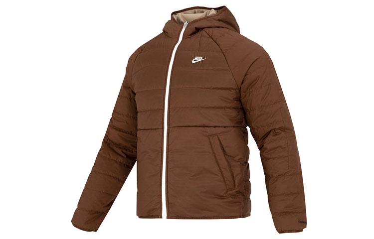 Men's Nike Puffer Jackets Men's Khaki Hooded Moderate