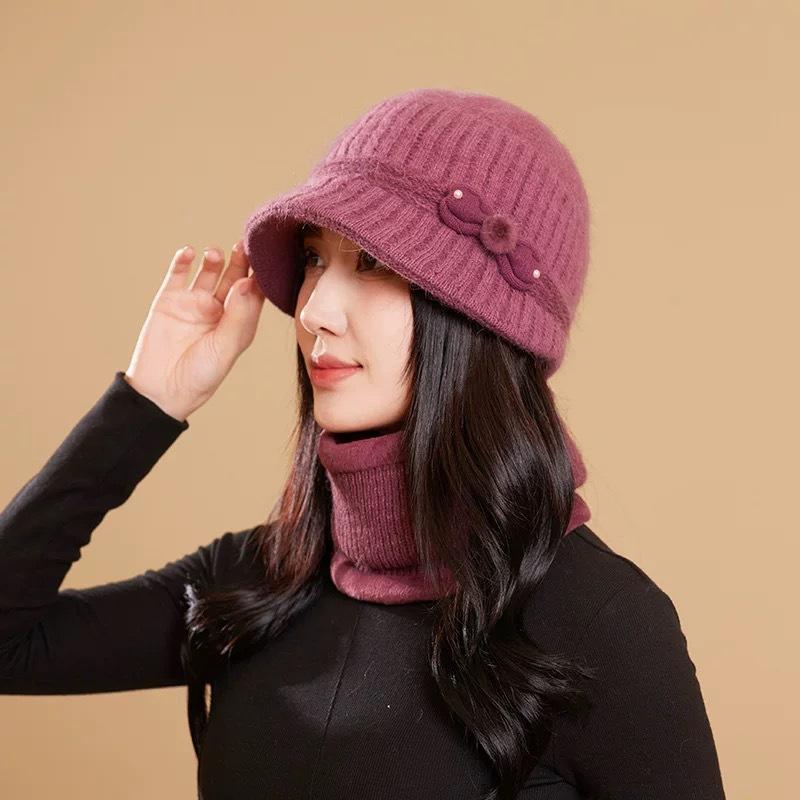 Bucket Hat Autumn Hat Ladies Winter Warm Wool Hat Basin Hat