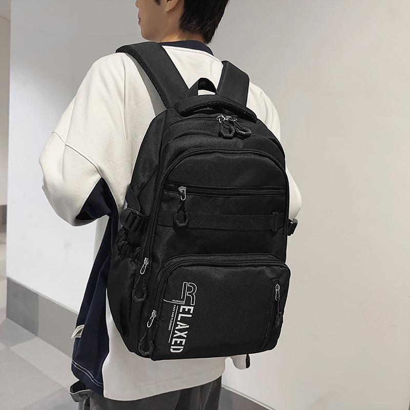 Backpack Casual Unisex With Letter Pattern And Large Capacity For School Travel