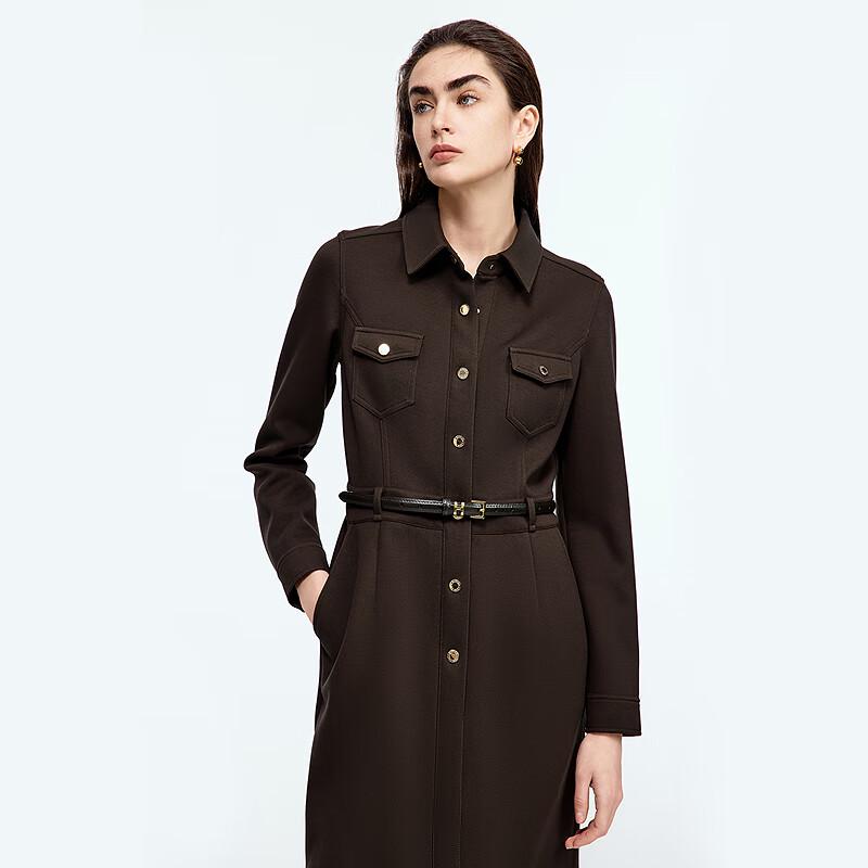 Langzi Retro A-line Shirt Dress with Belt