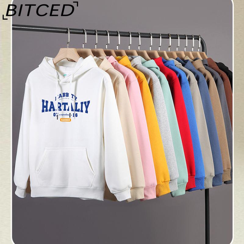BITCED Cotton Long Sleeve Men's Loose Large Size Printed Sports Bottom Long Sleeve T-Shirt Top
