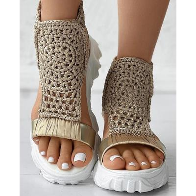 Women's Slip On Soft Sole Platform Daily Shoes,Fish Mouth Thick Bottom Sandals, Versatile Summer Comfy Slides Shoes