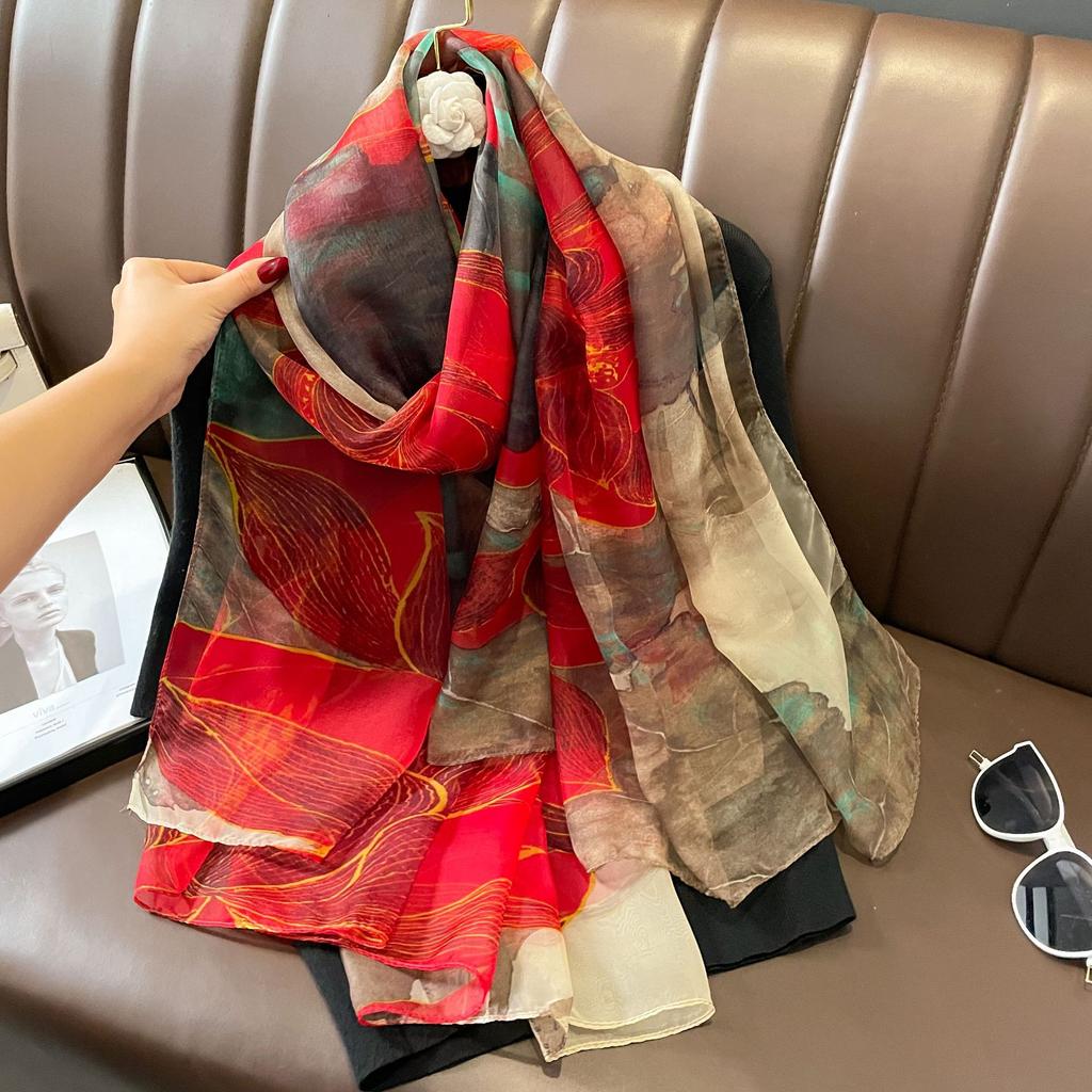 Silk Scarf Fashion Neck Oversize  Foulard Female Headbanda Luxury Hijab Women Warm Pashmina Scarves Echarpe Shawl Large Wrap