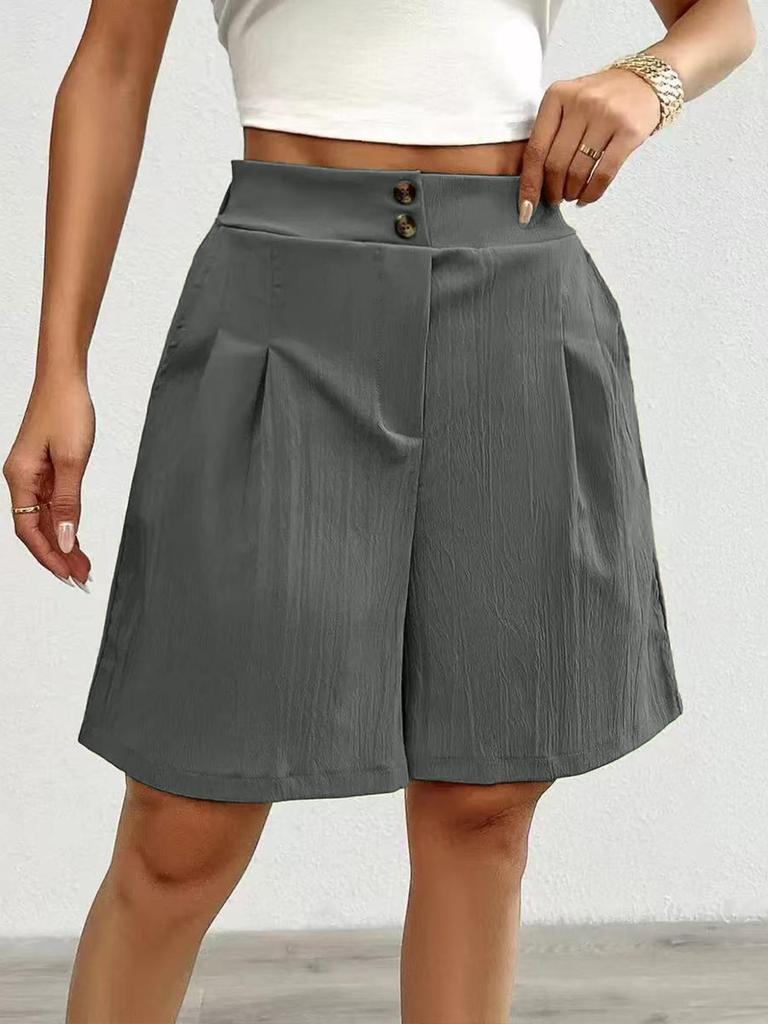 2026TK Summer Women's High-Waisted Loose Wide-Leg Shorts