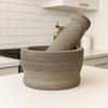 Stone Mortar and Pestle Set for Spices | Okhli Masher | Natural & Traditional Grinder, Musal, (5.5 inch) Grey