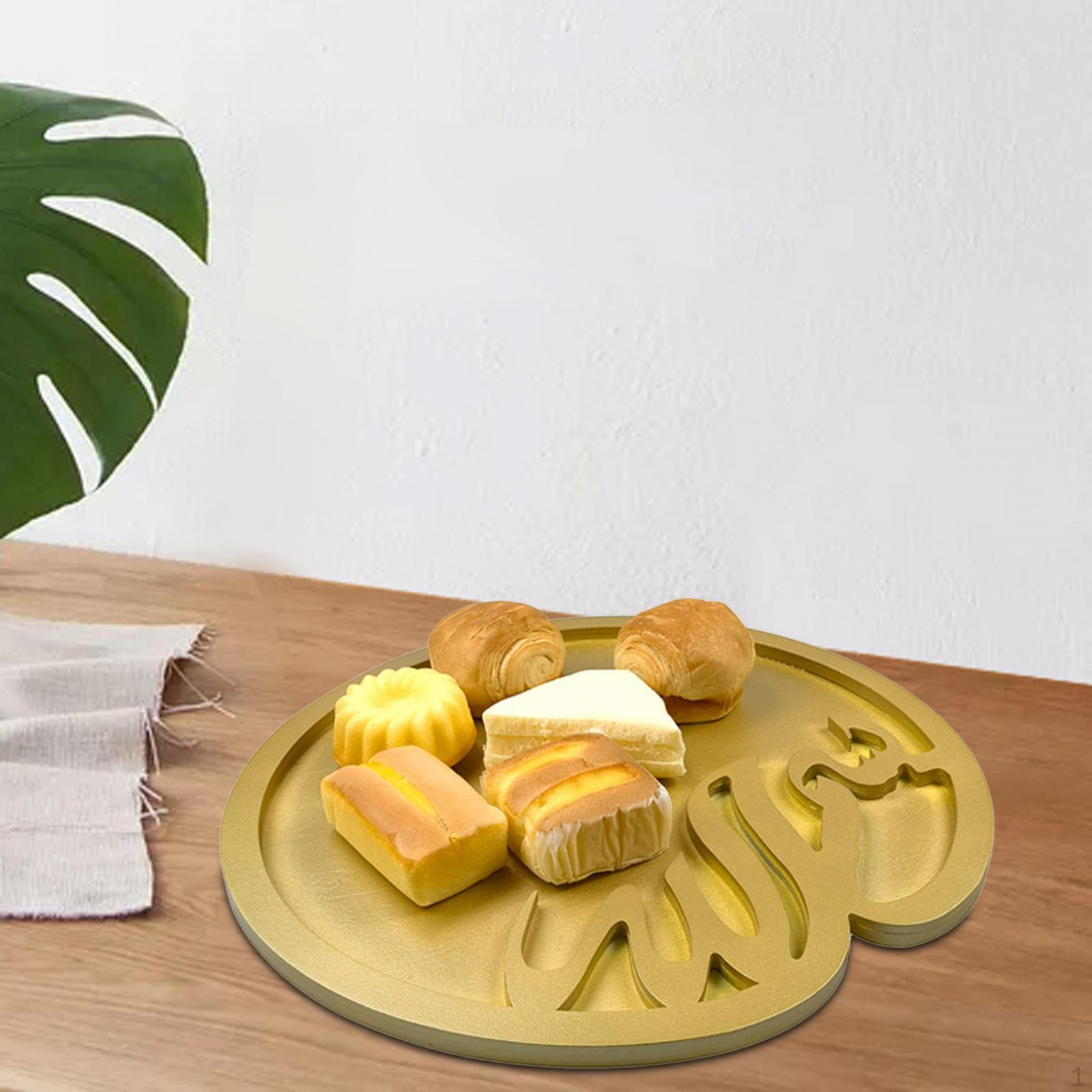 

Ид Мубарак Деревянный поднос для десерта с едой, завтрак, 15 дюймов x 14,8 дюйма, выпечка для домашней вечеринки золотистый