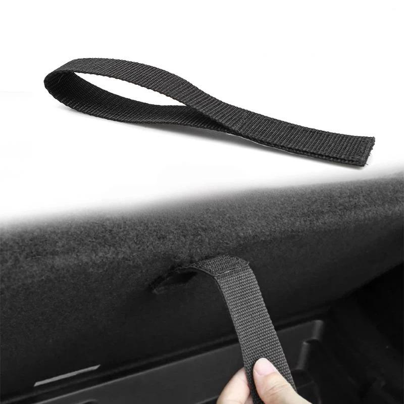 For Model Rear Trunk Rope Draw String Open Tail Box Cover Handle Pull Strap Car Organizer Accessories Mat Protection Pad