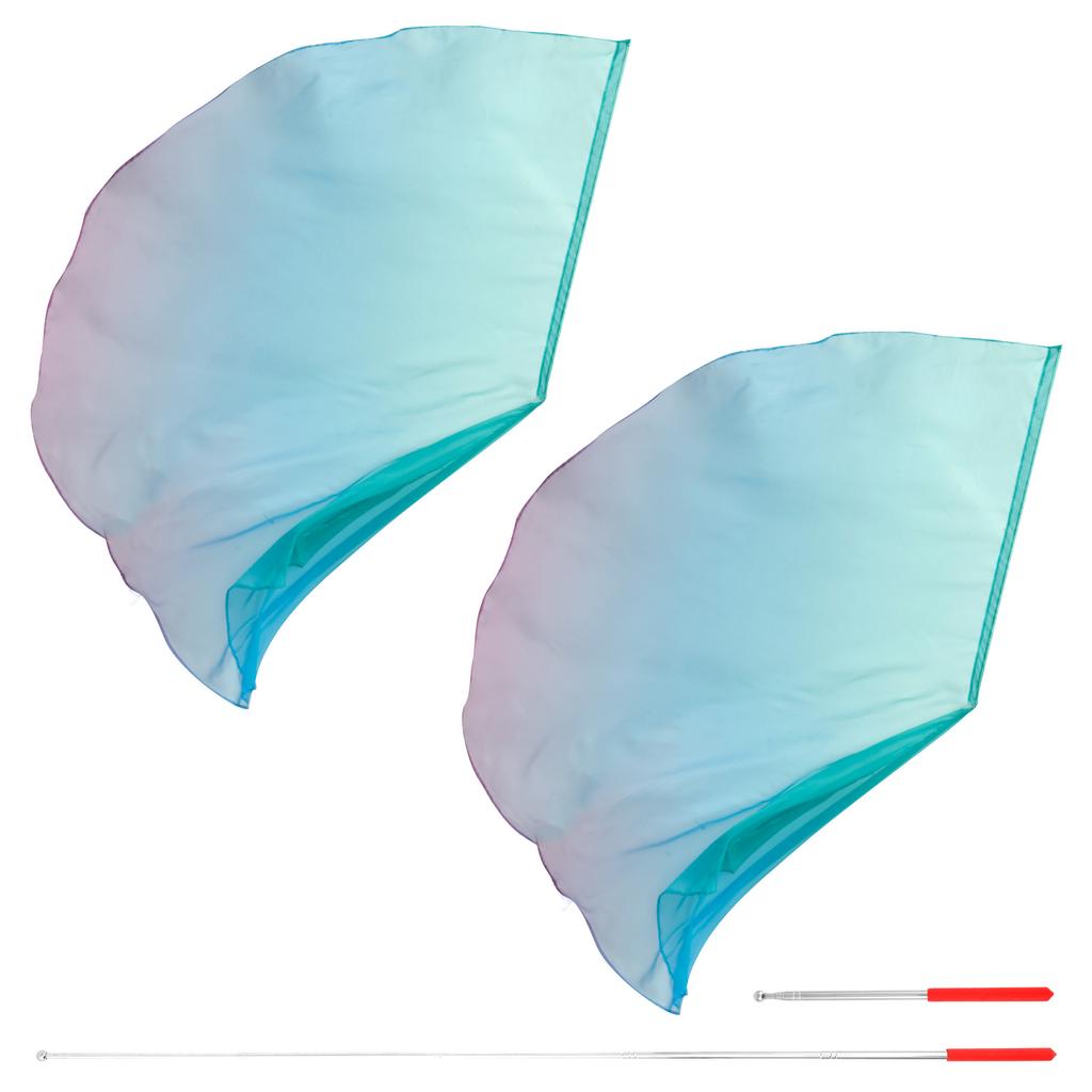 2Pcs Christian Dance Flags Angel Wing Flags With Sticks Belly Dance Opening Ceremony Dance Props for Church Dance Accessories