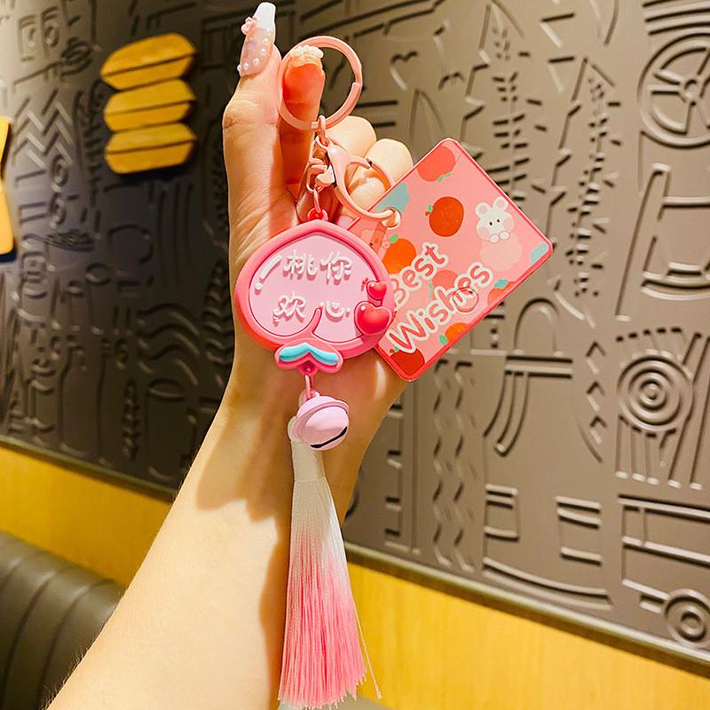 Creative Chinese Style Blessing Keychain Unique Cute Pvc Pendant For Bags And Cars