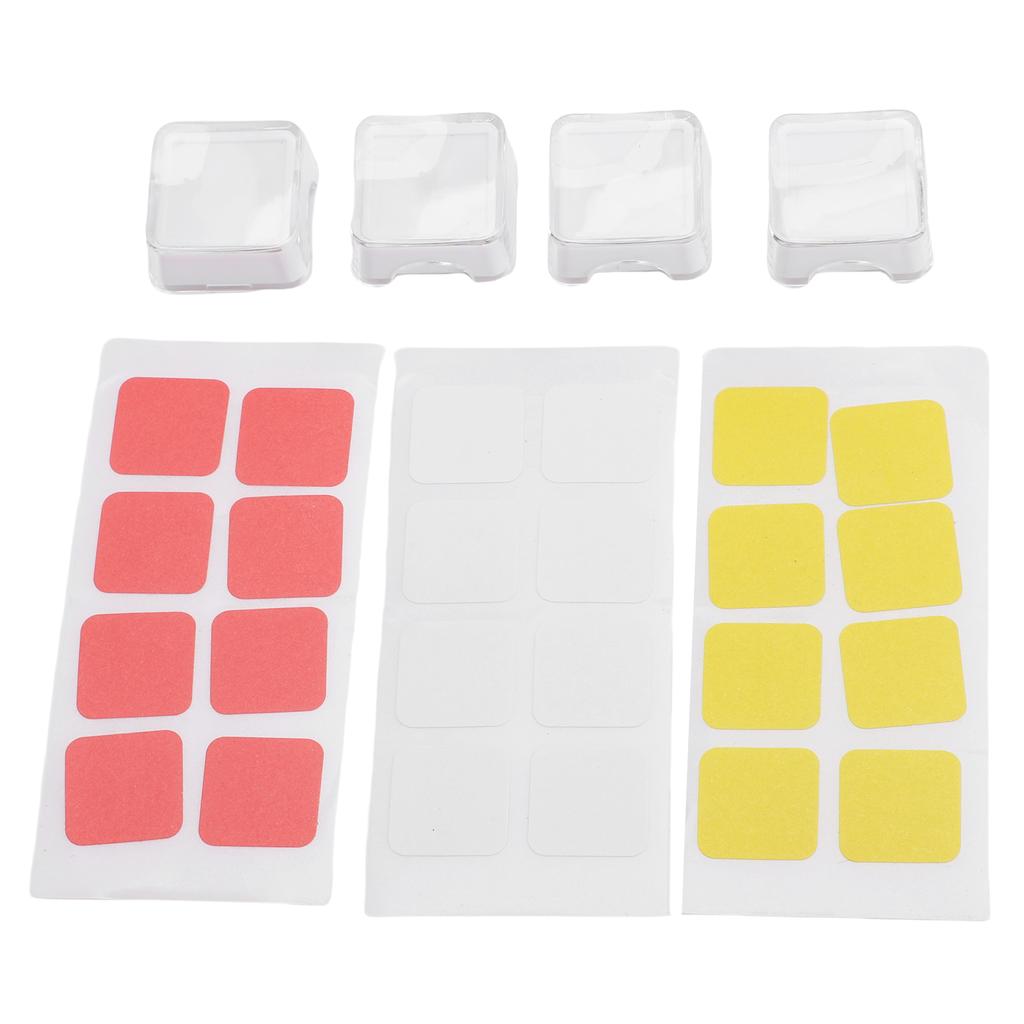 4PCS Double Layer Keycaps with Transparent Cover Removable Stickers ABS Mechanical Keyboard Replacement Keycaps