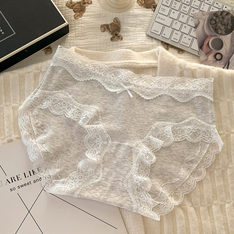 

Женщины больших размеров хотят чистое хлопковое промежностное кружевное сексуальное нижнее белье без следов XXL светло-серый