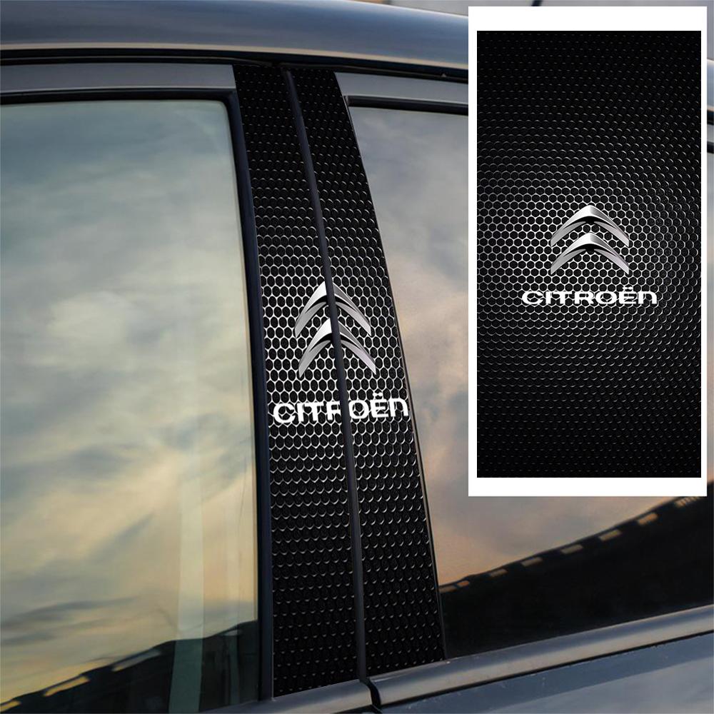 4 Stück Auto B-Säulen Aufkleber Wabenmuster Autoaufkleber für Citroen C4 C3 C5 C1 C2 Berlingo Celysee Cactus Picasso Saxo Zubehör