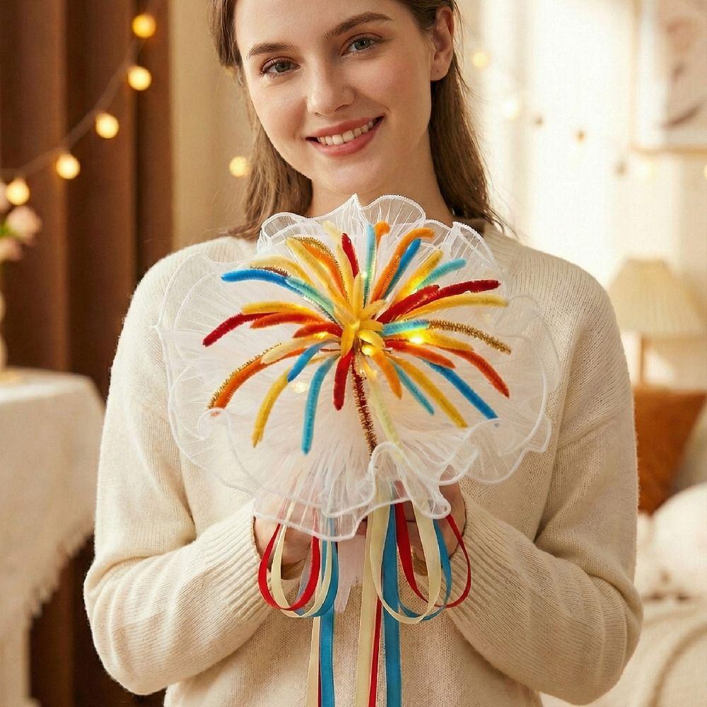 Romantic Twist Stick Bouquets Material Kit Creative Unfinished LED Glow Bouquets Colorful Funny New Year Bouquets