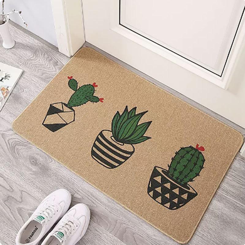 Entrance Mat Linen Carpet Living Room Mat Entrance Door Mat Household Non Slip Foot Mat