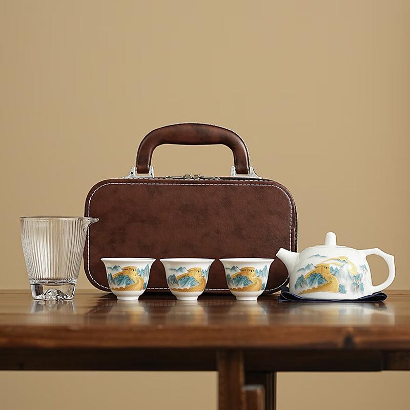 ME Mutton Fat Jade Ceramic Kung Fu Tea Set Xishi Pot Style