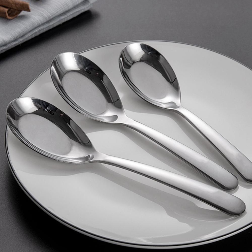 Restaurant Cooking Kitchen Stainless Steel Soup Spoon Dinner Scoop Flatware Tableware