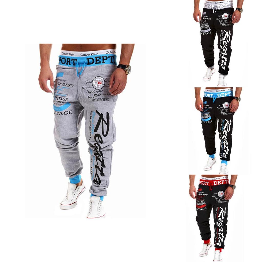 Classic Men's Letter Sport Sweat Pants Jogging Jogger Trousers Tracksuit Bottoms With Stylish Drop Crotch Design