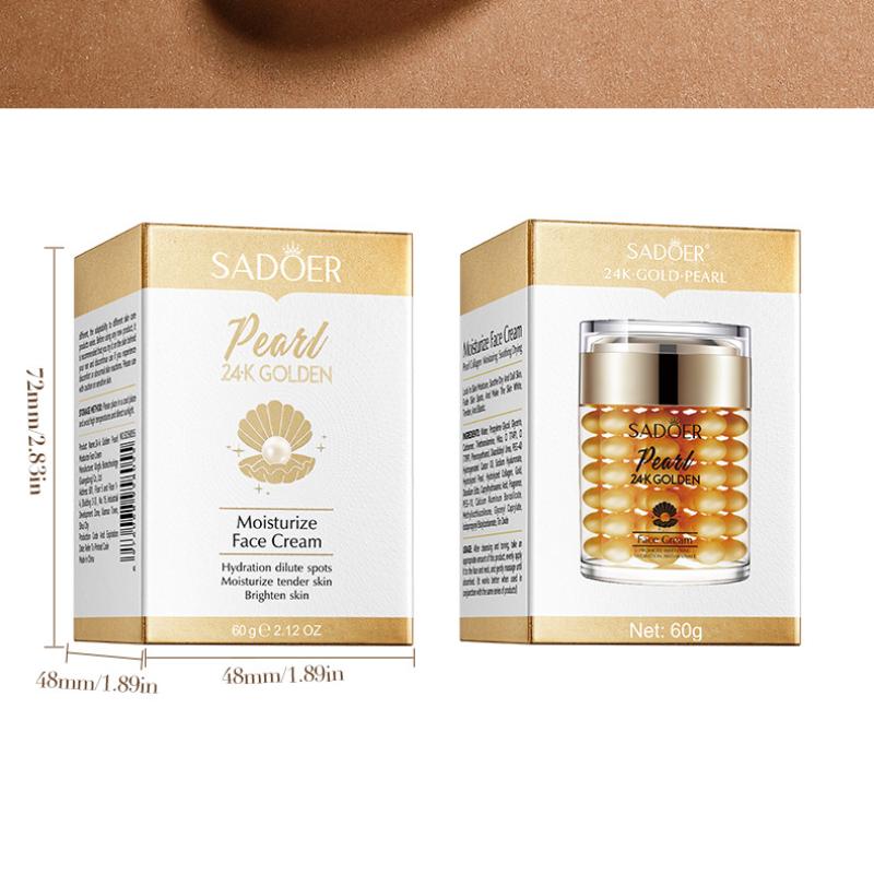 24K Gold Collagen Pearl Cream 60g SADOER Hydrating Moisturizing Cream