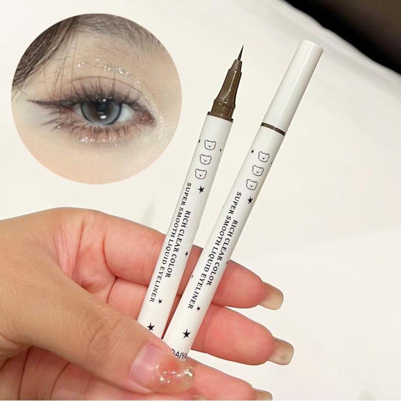 3 Colors Cute Bear Waterproof Long-Wearing Liquid Eyeliner Makeup Smudge-Proof Quick-Drying Formula for Sensitive Eyes Cosmetics