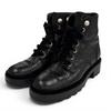 Great Short Boots Black Leather Women 36 G35154 Used