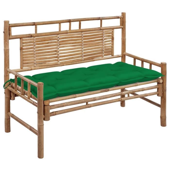 VidaXL Banc de jardin avec coussin, 120 cm Bambou
