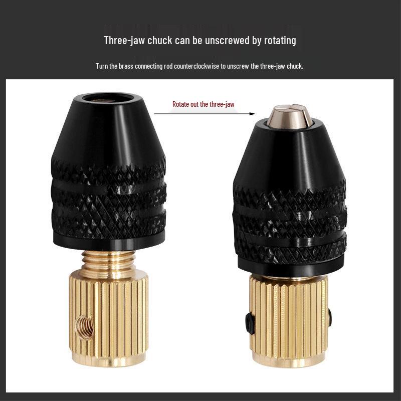 Self-Tightening Micro Electric Drill Chuck for Woodworking, 2.35-3.17mm Tail Hole