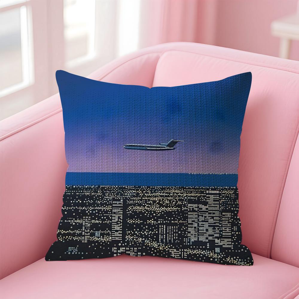 Hiroshi Nagai Fashion Cushion Cover Natural Linen Pillow Case DoubleSided Print Decorative Sofa Pillowcase Home Decor Gift