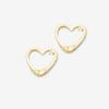 ESTELLE [Official] Women's Silver Yellow Gold Plated Earrings with Cubic Zirconia and Heart Motif, 0776-0072-0000-0000