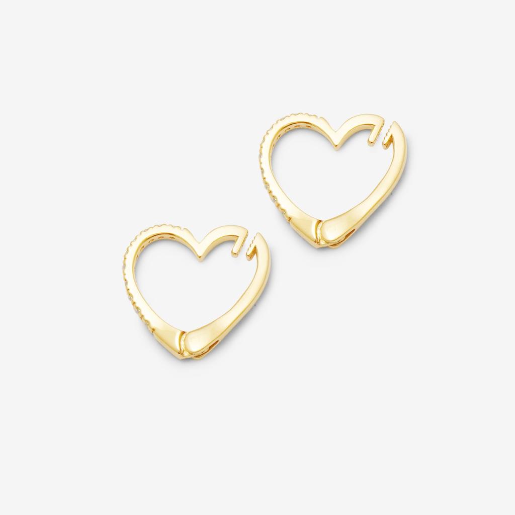 ESTELLE [Official] Women's Silver Yellow Gold Plated Earrings with Cubic Zirconia and Heart Motif, 0776-0072-0000-0000