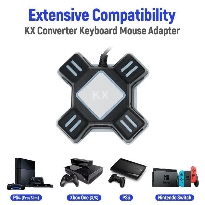 Convertisseur clavier et souris USB KX pour Nintendo Switch / Xbox One / PS4 / PS3