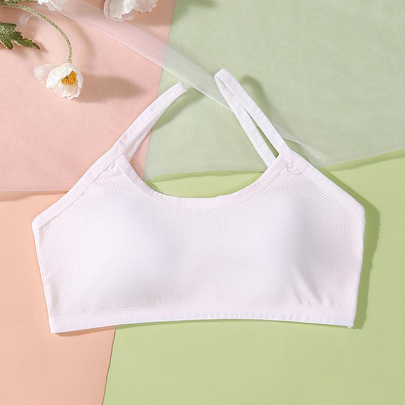 Girls' Cotton Training Bra: Thin, Shockproof Sports Vest for Puberty