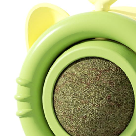 Catnip Ball Cat Toy Rotatable Cat Lick Ball Safe Cat Chew Toy with Adhesive for Kitten Teething Wall Mounted Catnip Toy