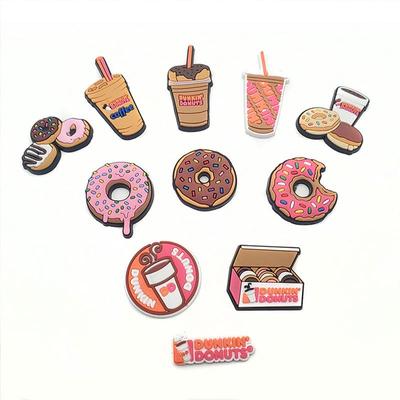 11 adet Hamburger Serisi PVC Ayakkabı Charm Süslemeleri Ayakkabı Aksesuarları