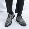 Fashion Men Classic Artificial Leather Oxfords Shoe Business Formal Lace Up Leather Dress Shoes Summer Fashion Breathable Men Mesh Shoes