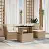 VidaXL Garden Lounge Set with Cushions 6 Pcs Beige Braided Resin 3266548