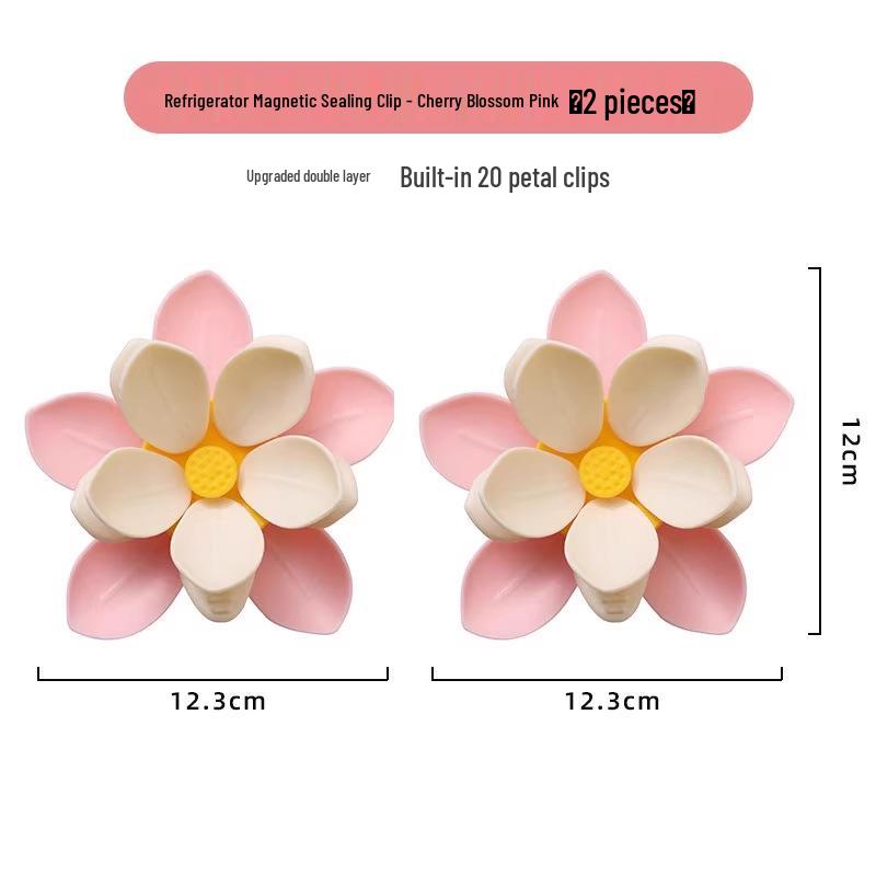 Lotus Magnetic Double-Layer Sealing Clip for Kitchen Bags - Moisture-Proof, High-Value Fridge Magnet