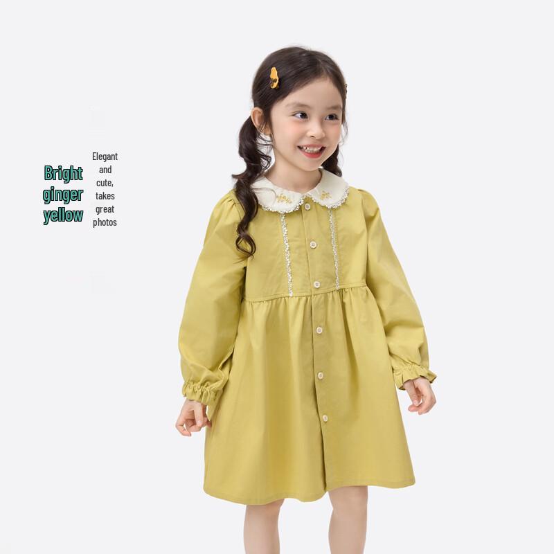 Kids  Embroidered Peter Pan Collar Princess Dress 120