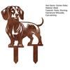 Süße Hund Blumenbeet Dekoration Metall Dackel Gartenstecker, Rostige Tier Silhouette Dekorativer Hof Wetterfester Pfahl Kunst für Draußen Rasen, Weg,